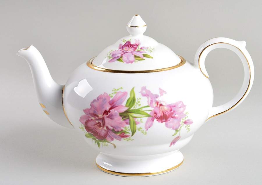 Orchid Teapot & Lid by Grosvenor-1
