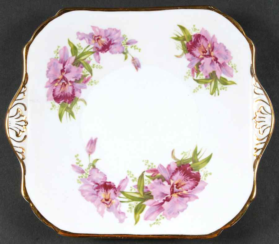 Orchid Square Handled Cake Plate by Grosvenor-1