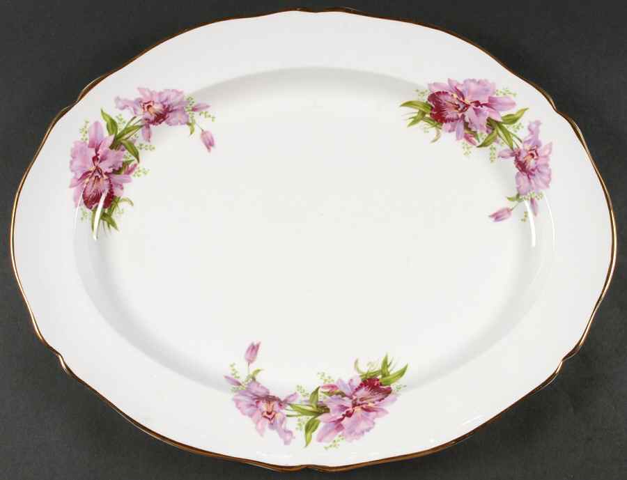Orchid 17" Oval Serving Platter by Grosvenor-1