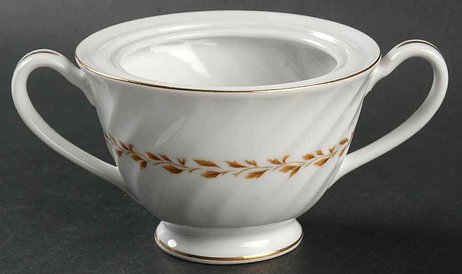 Golden Swirl Sugar Bowl No Lid by Grantcrest-1