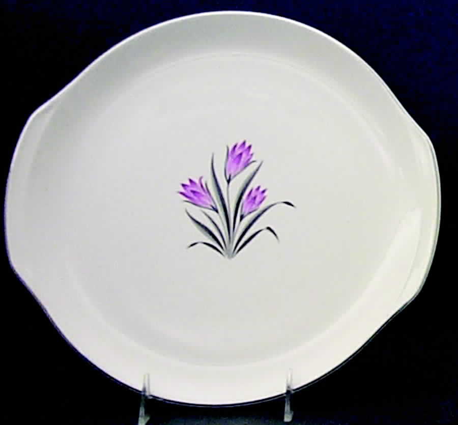 Pink Crocus Handled Cake Plate by Grantcrest-1