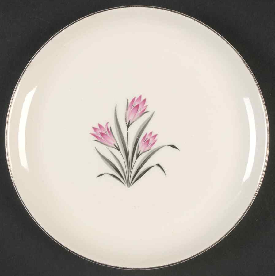 Pink Crocus Salad Plate by Grantcrest-1