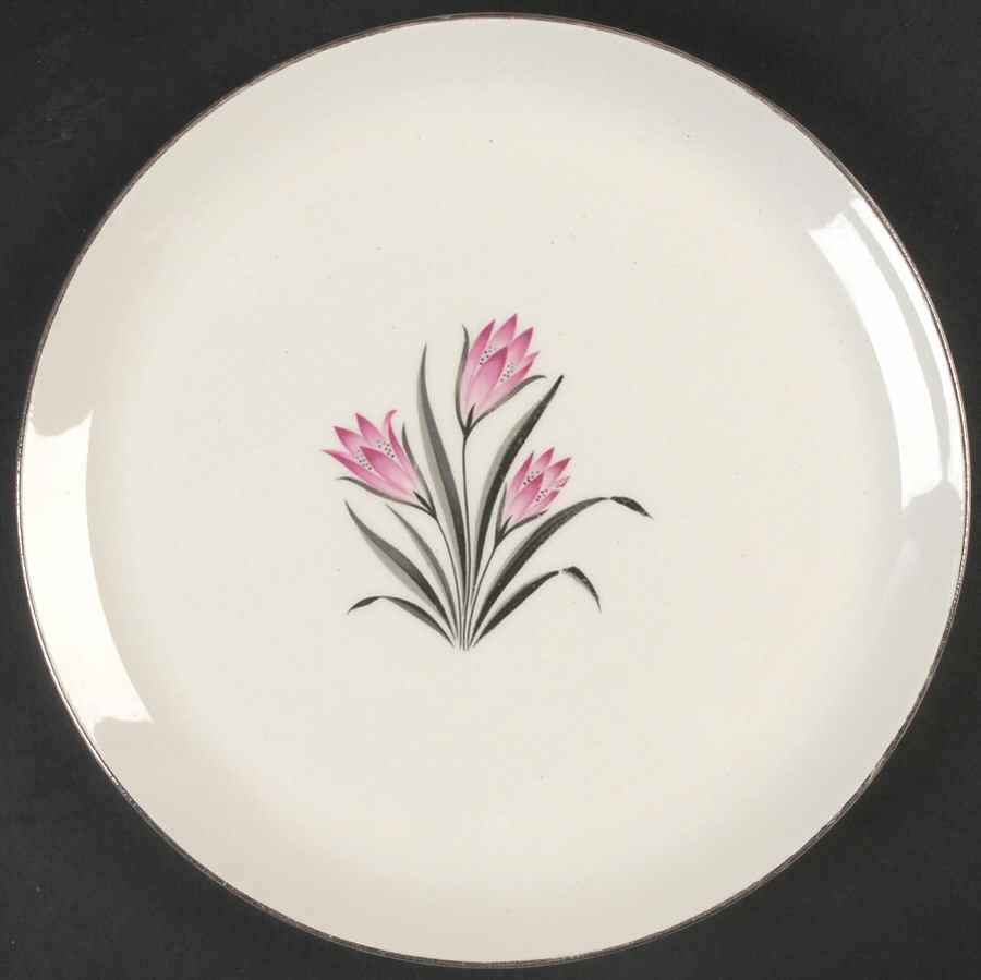Pink Crocus Luncheon Plate by Grantcrest-1