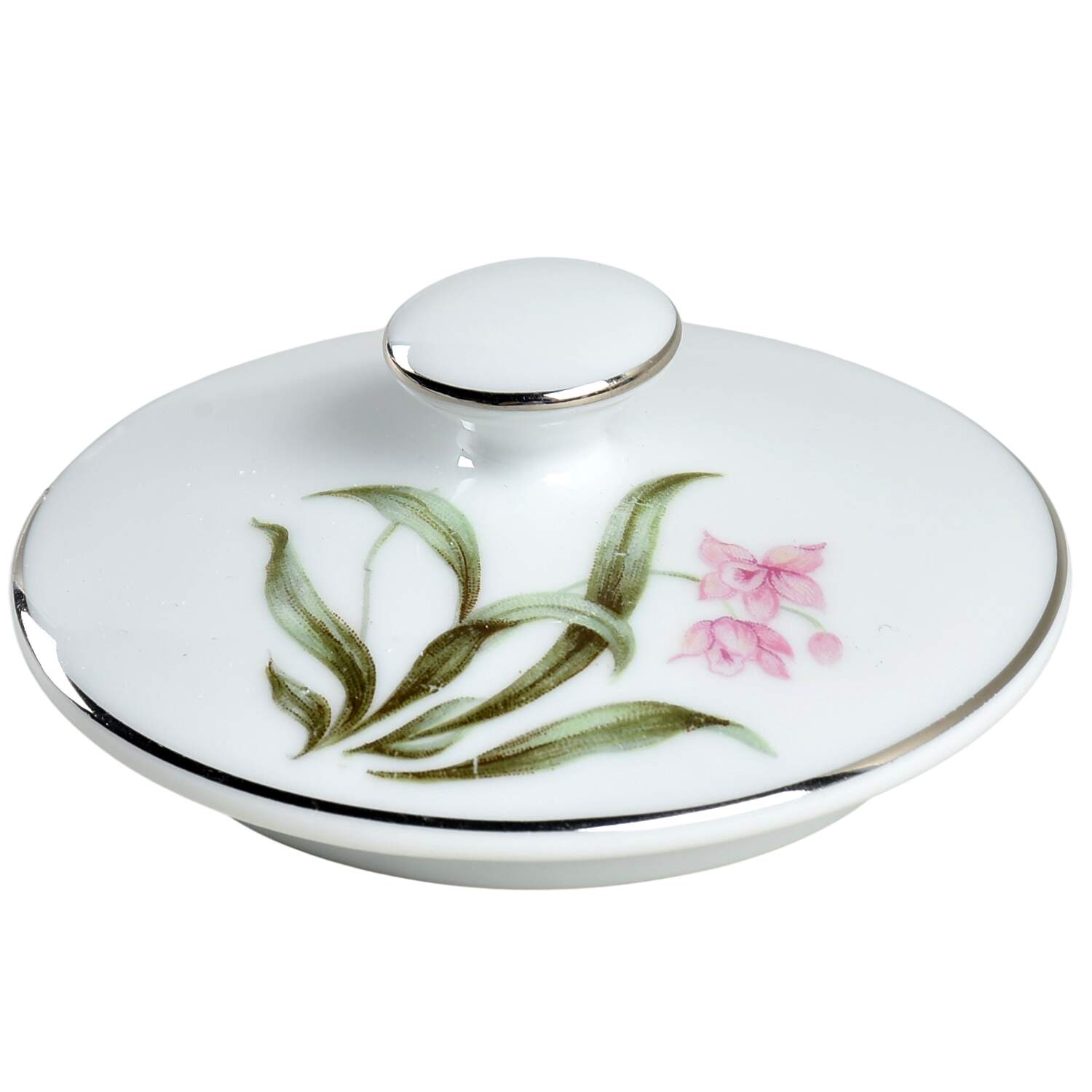 Pink Orchid Lid for Sugar Bowl by Grantcrest-1