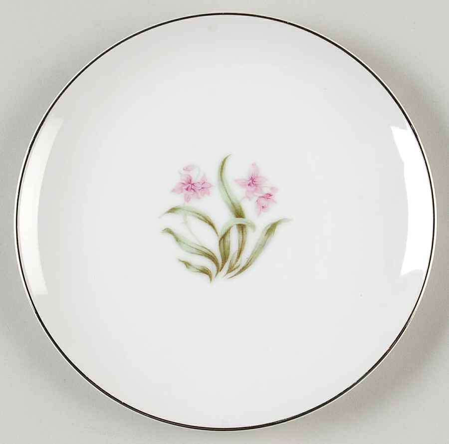 Pink Orchid Bread & Butter Plate by Grantcrest-1