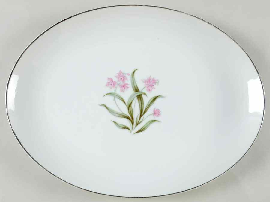 Pink Orchid 12" Oval Serving Platter by Grantcrest-1