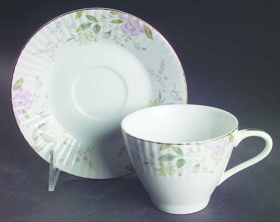 Spring Serenade Flat Cup & Saucer Set by Grantcrest-1