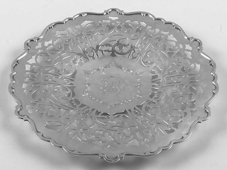 Sterling Hollowware Footed Sterling Sandwich Plate by Gorham Silver-1