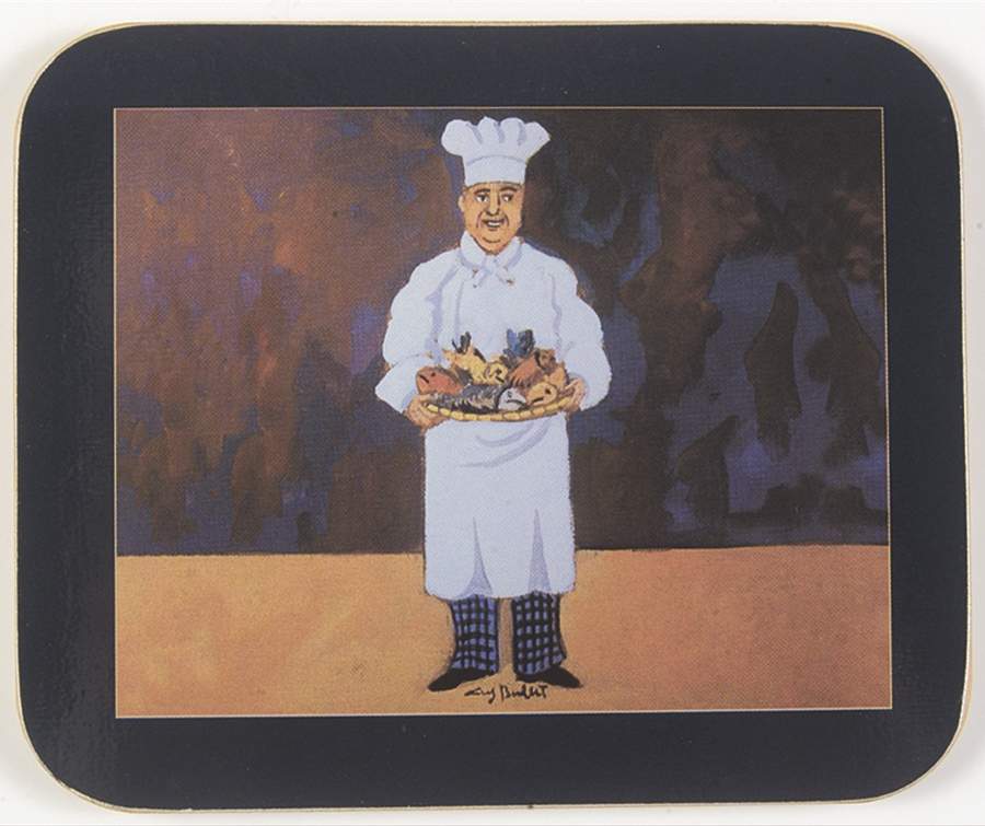 Marche Aux Fleurs Rectangular Coaster-Corkback by Guy Buffet-1