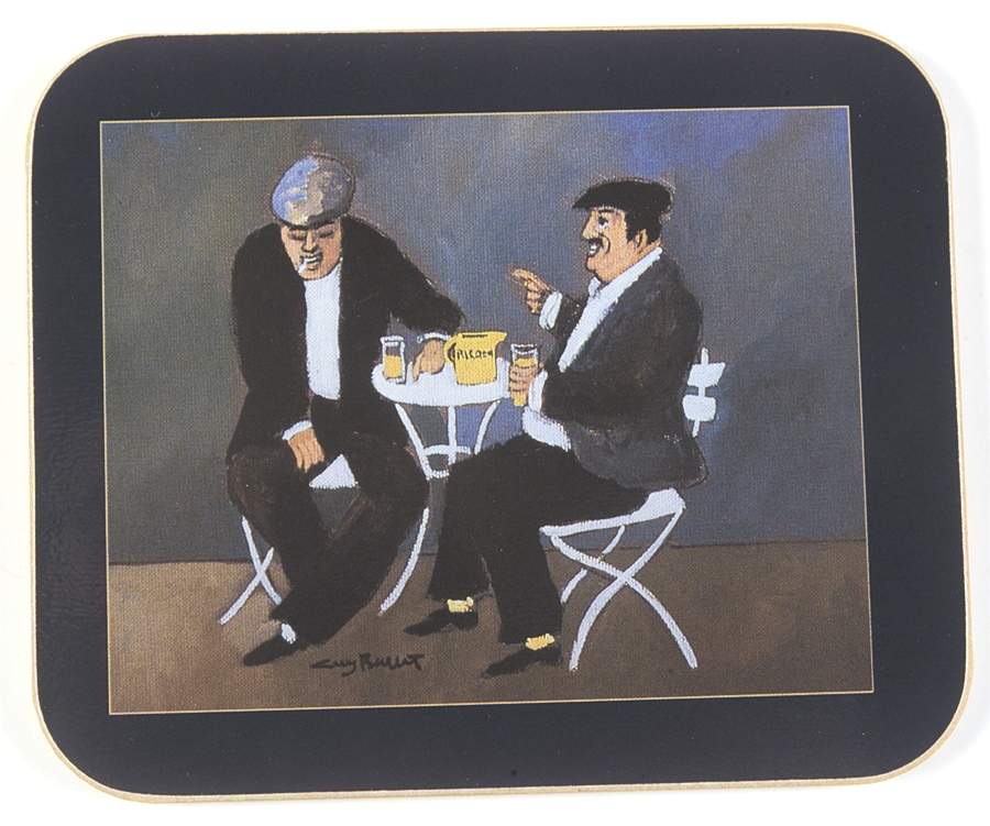 Marche Aux Fleurs Rectangular Coaster-Corkback by Guy Buffet-1