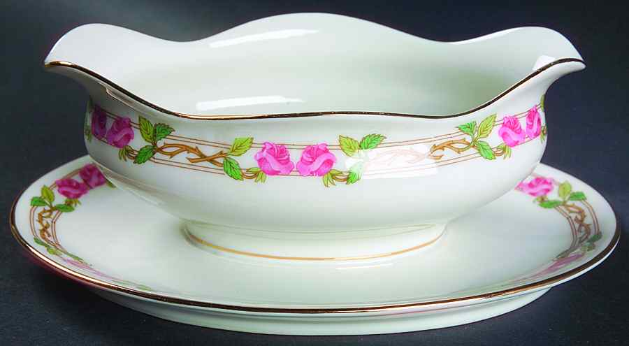 GUE1 Gravy Boat with Attached Underplate by WM Guerin-1