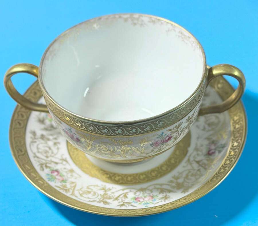 GUE12 Bouillon Cup & Saucer by WM Guerin-1