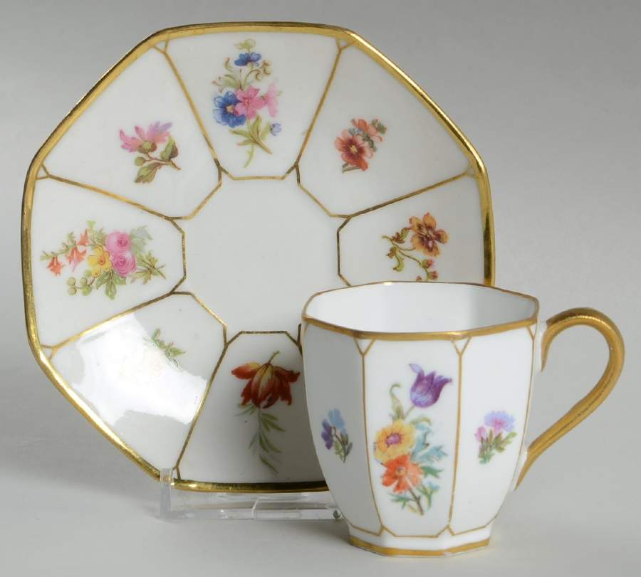 GUE127 Flat Demitasse Cup & Saucer Set by WM Guerin-1