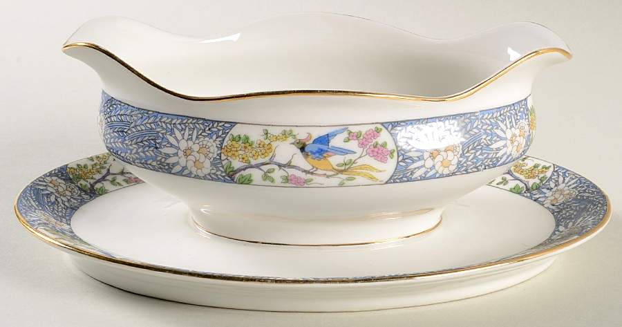 GUE137 Gravy Boat with Attached Underplate by WM Guerin-1
