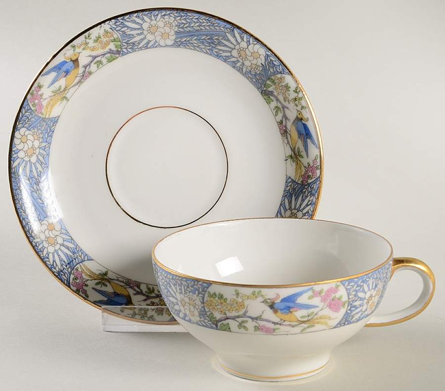 GUE137 Flat Cup & Saucer Set by WM Guerin-1