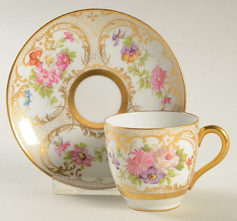 GUE145 Flat Demitasse Cup & Saucer Set by WM Guerin-1