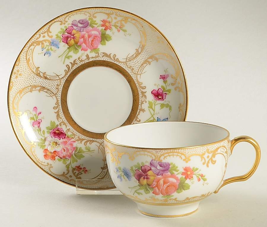 GUE145 Footed Cup & Saucer Set by WM Guerin-1