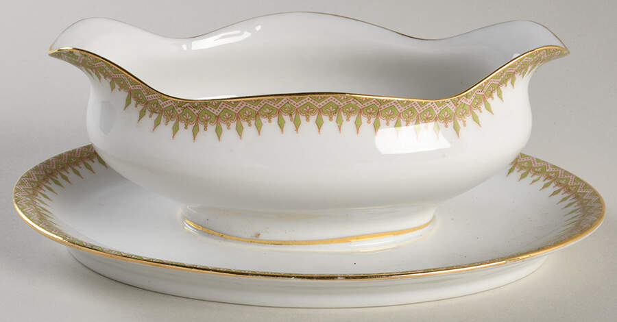 GUE15 Gravy Boat with Attached Underplate by WM Guerin-1