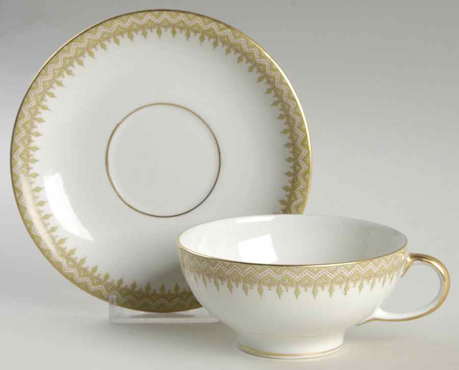 GUE15 Flat Cup & Saucer Set by WM Guerin-1