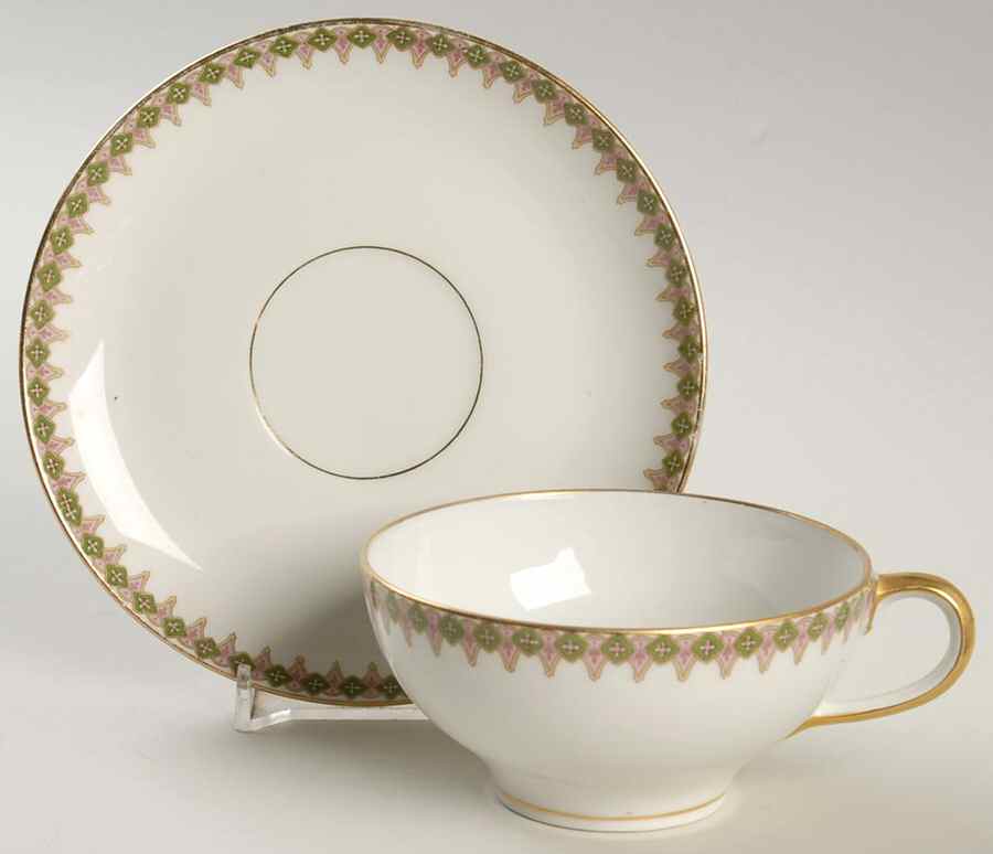 GUE16 Flat Cup & Saucer Set by WM Guerin-1