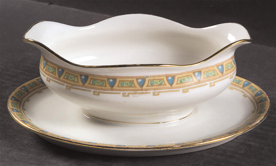 GUE2 Gravy Boat with Attached Underplate by WM Guerin-1