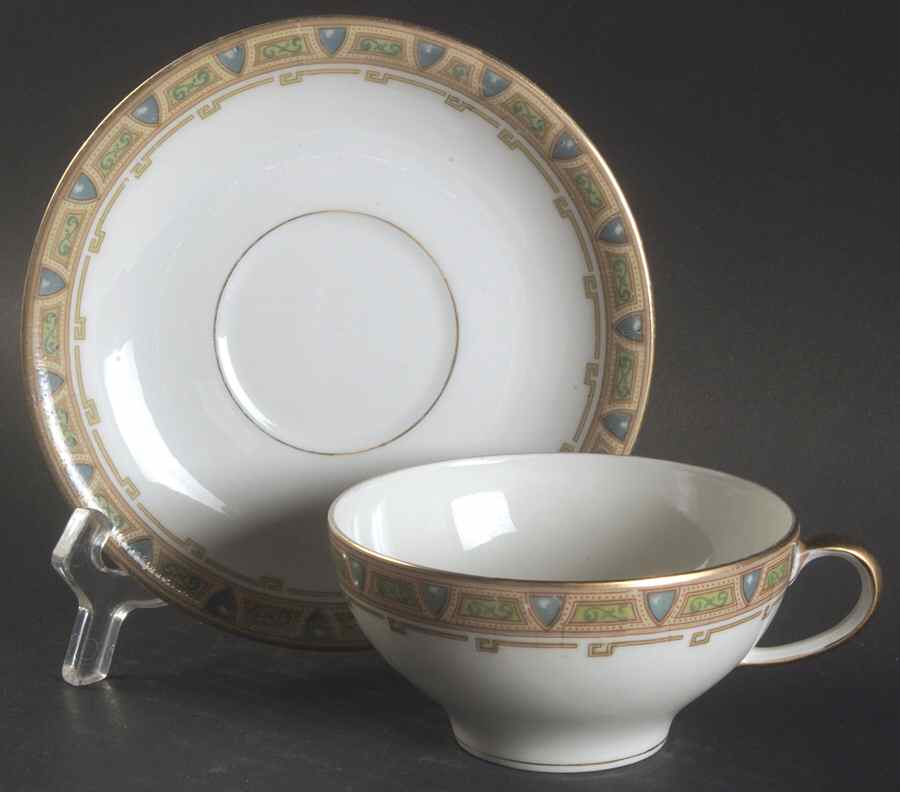 GUE2 Flat Cup & Saucer Set by WM Guerin-1