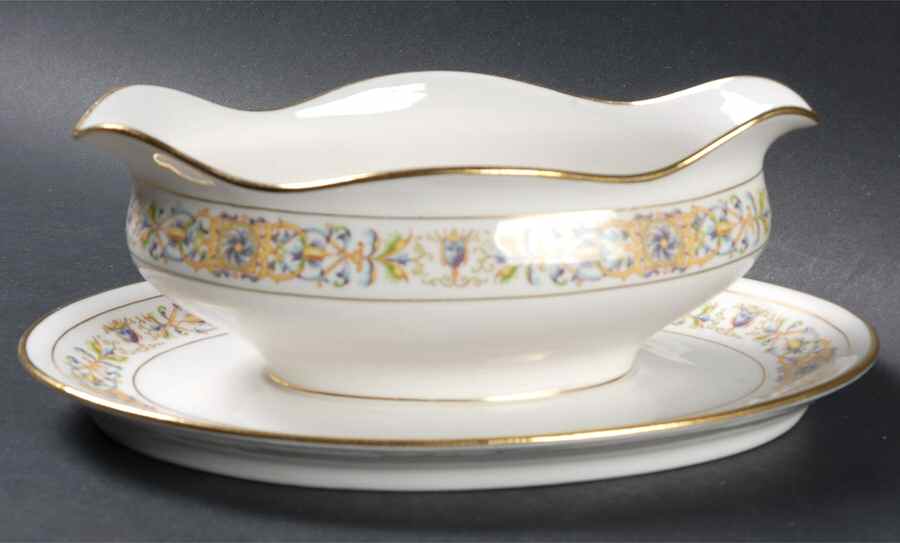 GUE23 Gravy Boat with Attached Underplate by WM Guerin-1