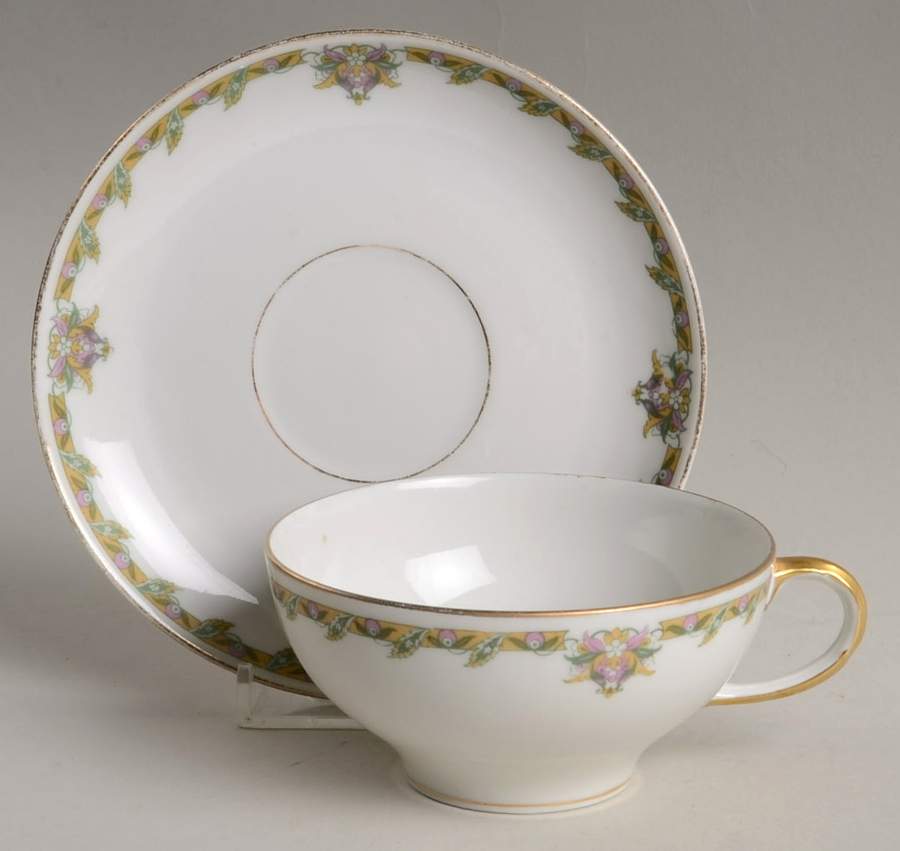 GUE24 Footed Cup & Saucer Set by WM Guerin-1
