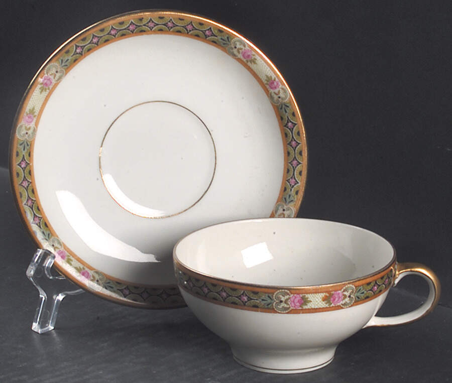 GUE32 Flat Cup & Saucer Set by WM Guerin-1