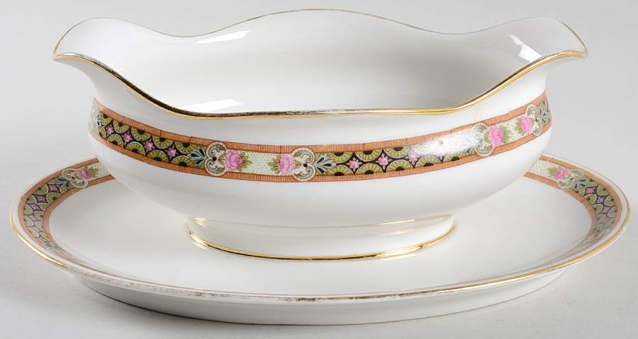 GUE32 Gravy Boat with Attached Underplate by WM Guerin-1