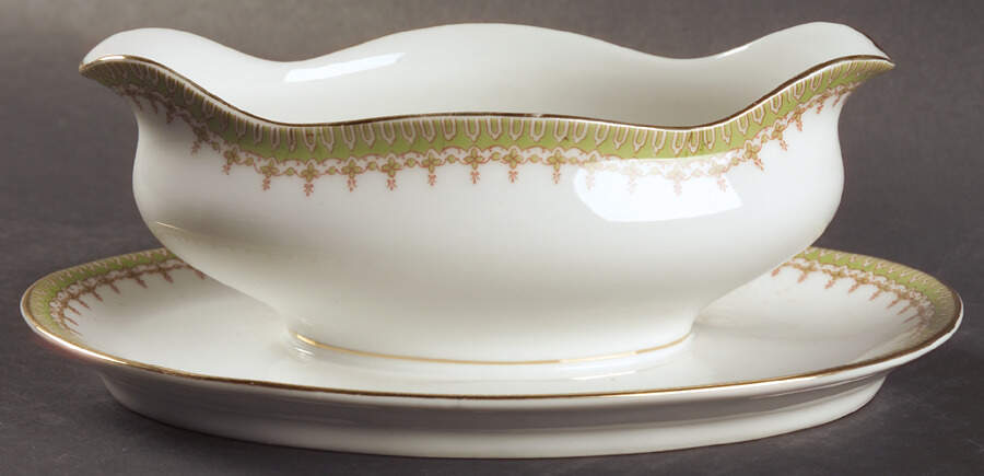 GUE4 Gravy Boat with Attached Underplate by WM Guerin-1
