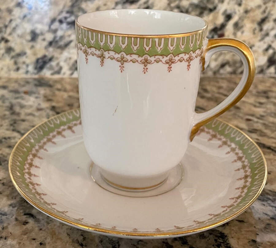 GUE4 Demitasse Cup & Saucer Set by WM Guerin-1