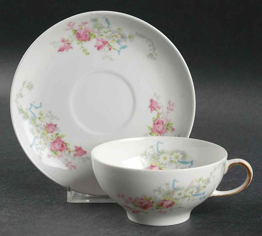 GUE5 Flat Cup & Saucer Set by WM Guerin-1