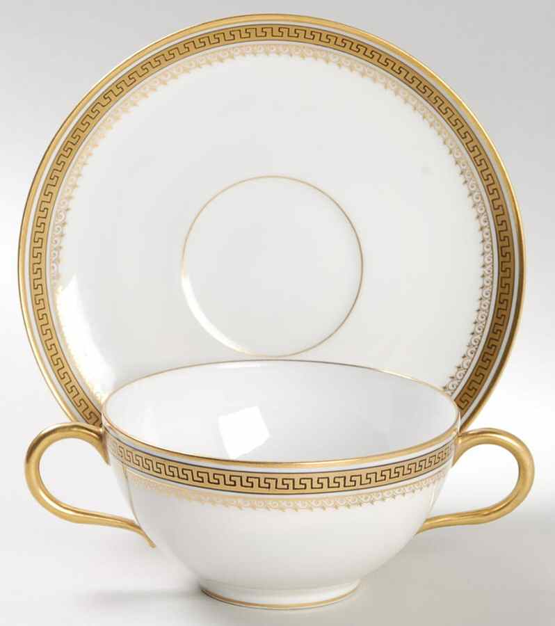 GUE6 Flat Bouillon Cup & Saucer by WM Guerin-1