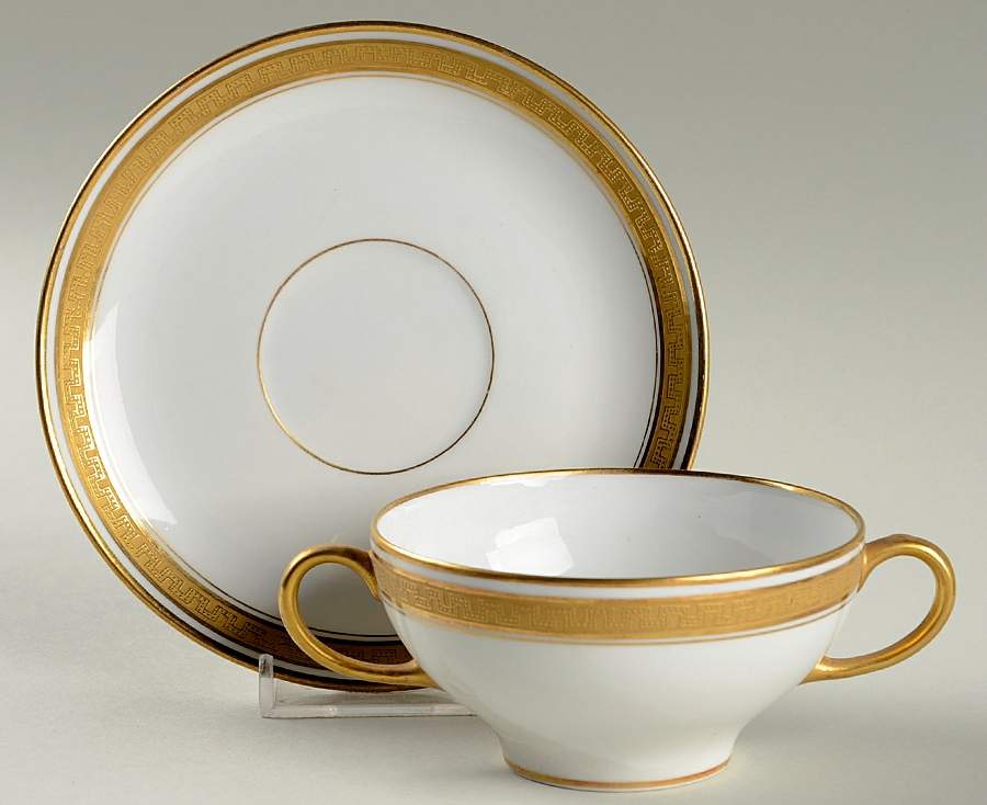 GUE95 Flat Bouillon Cup & Saucer by WM Guerin-1