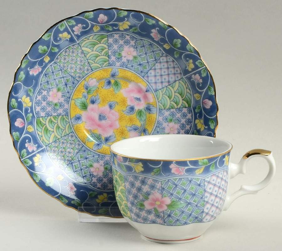 Botan Flat Cup & Saucer Set by Gumps-1