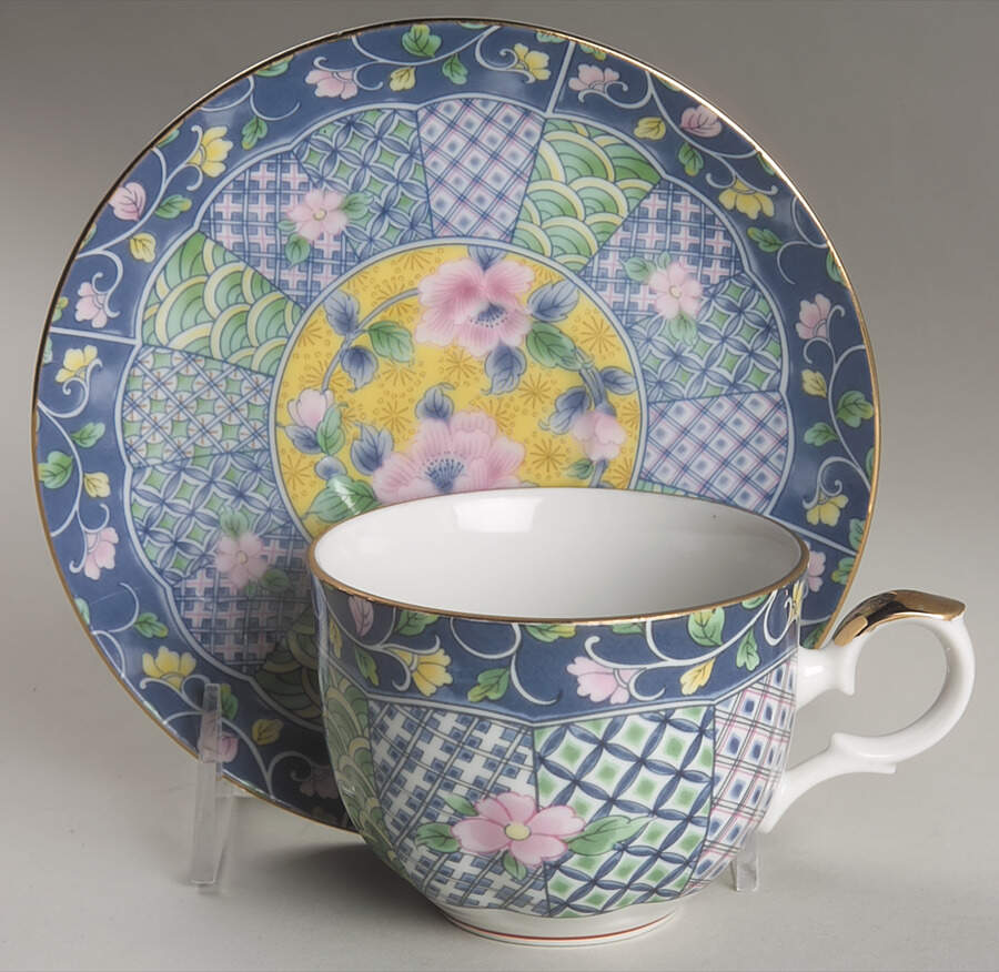 Botan Flat Cup & Saucer Set by Gumps-1