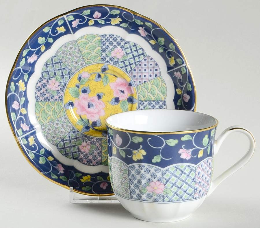 Botan Flat Cup & Saucer Set by Gumps-1