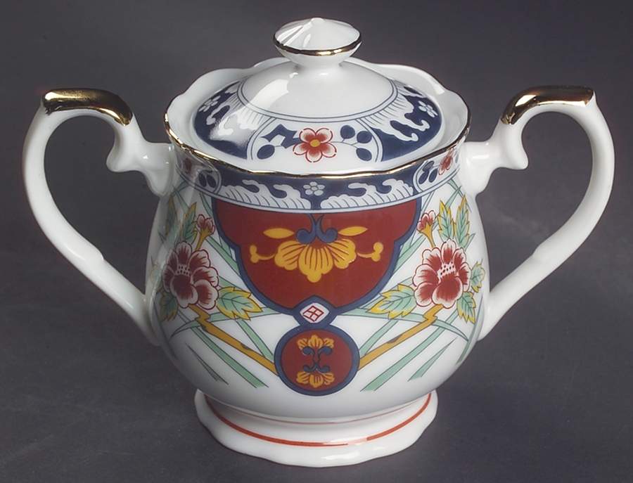 Kiku (Coupe) Sugar Bowl & Lid by Gumps-1