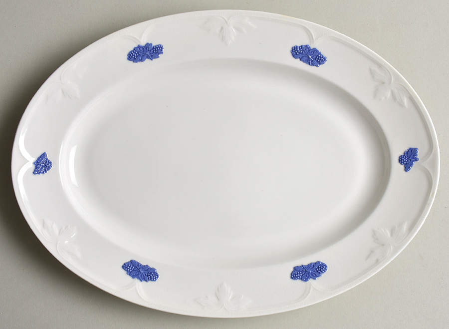 Bla Blom (Pattern Name Not On Back) 12" Oval Serving Platter by Gustavsberg-1