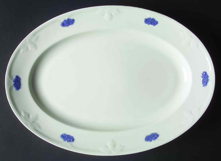 Bla Blom (Pattern Name Not On Back) 13" Oval Serving Platter by Gustavsberg-1