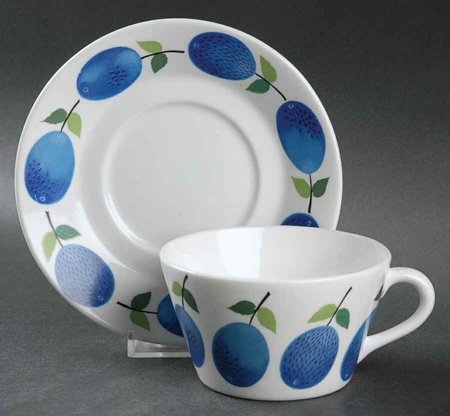 Prunus Flat Cup & Saucer Set by Gustavsberg-1