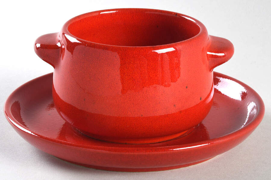GEZ1 Flat Cream Soup Bowl & Saucer Set by Gerz-1