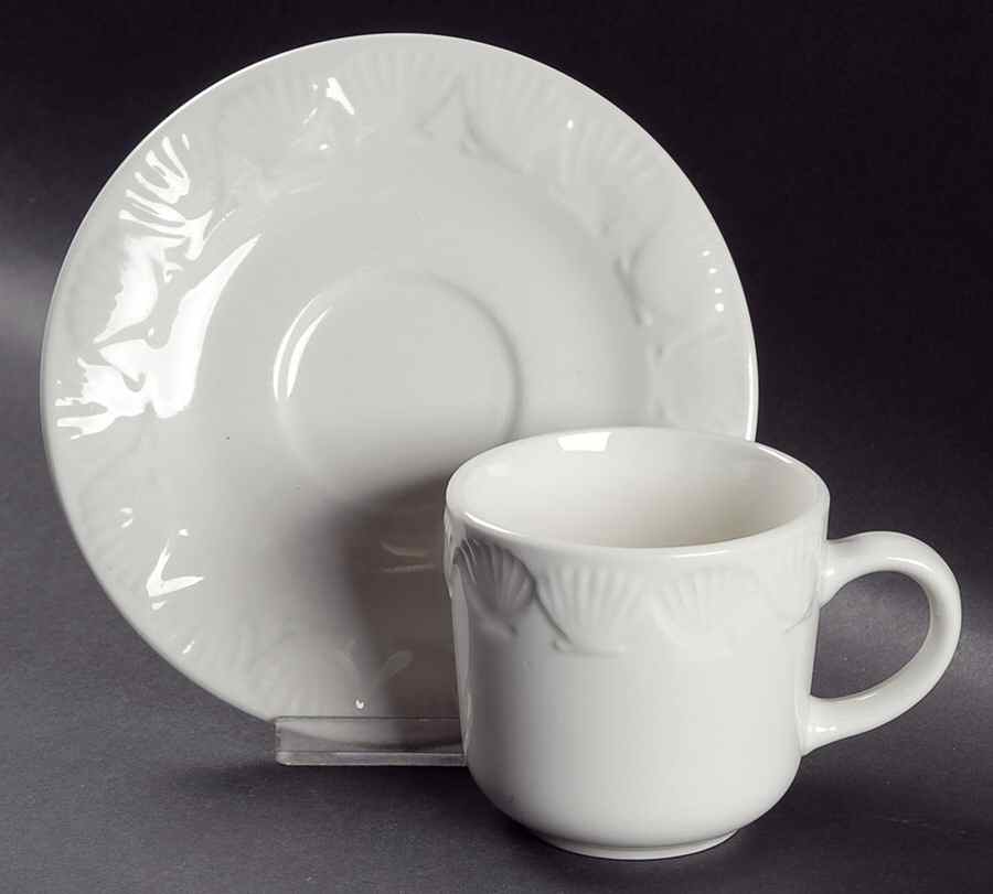 Shell Flat Cup & Saucer Set by Gibson Designs-1