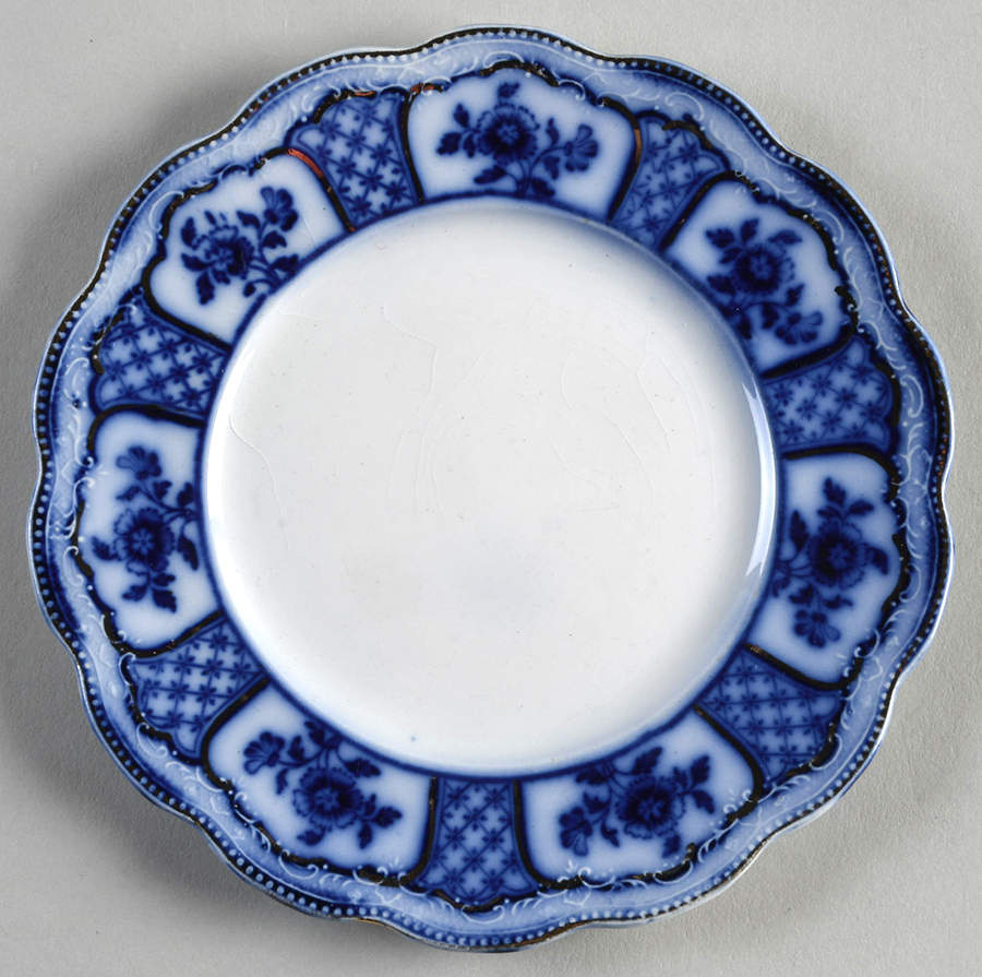 Melbourne (Flow Blue) Bread & Butter Plate by Grindley-1