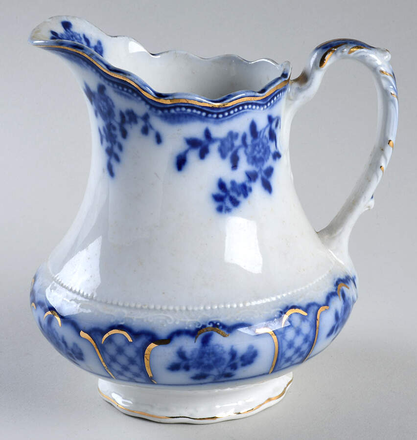 Melbourne (Flow Blue) 80 Oz Pitcher by Grindley-1