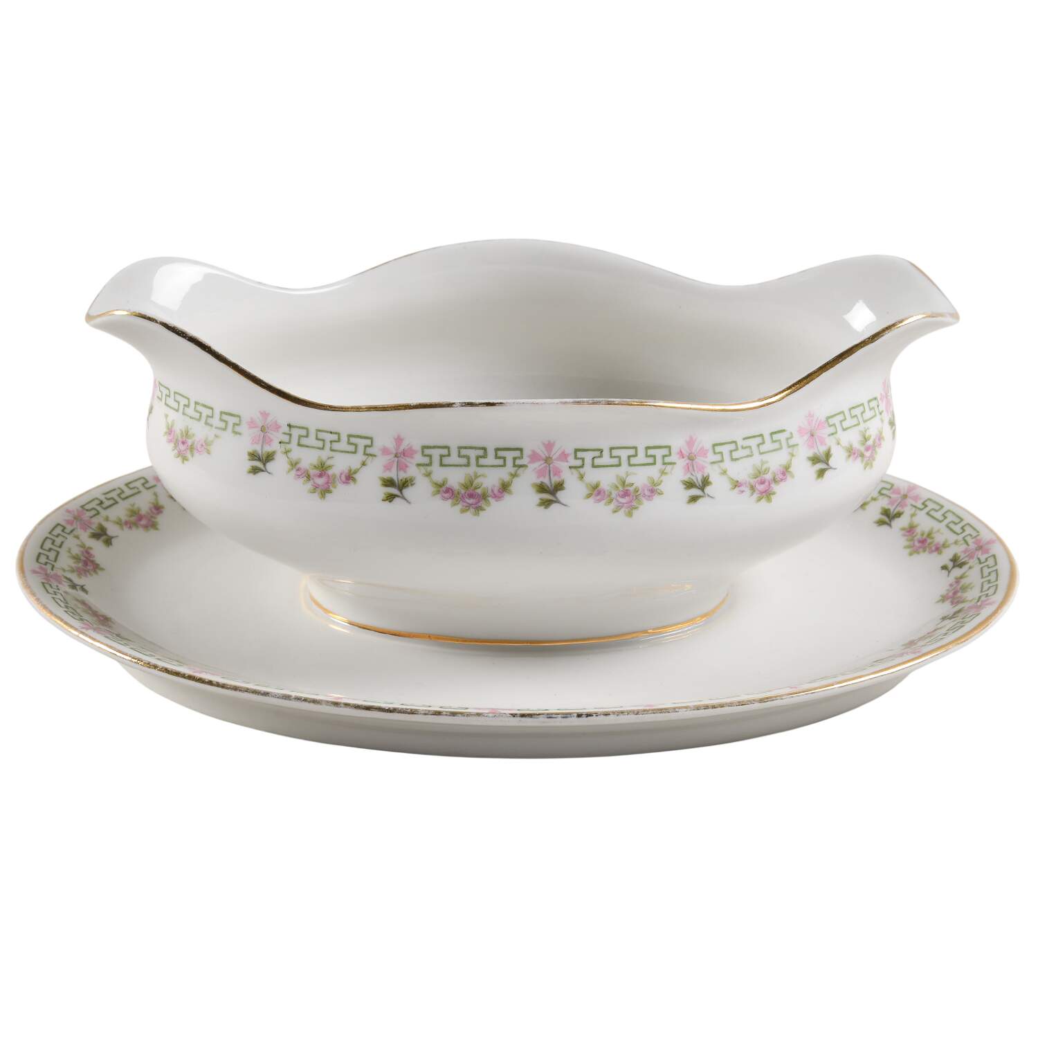 GUE174 Gravy Boat with Attached Underplate by WM Guerin-1