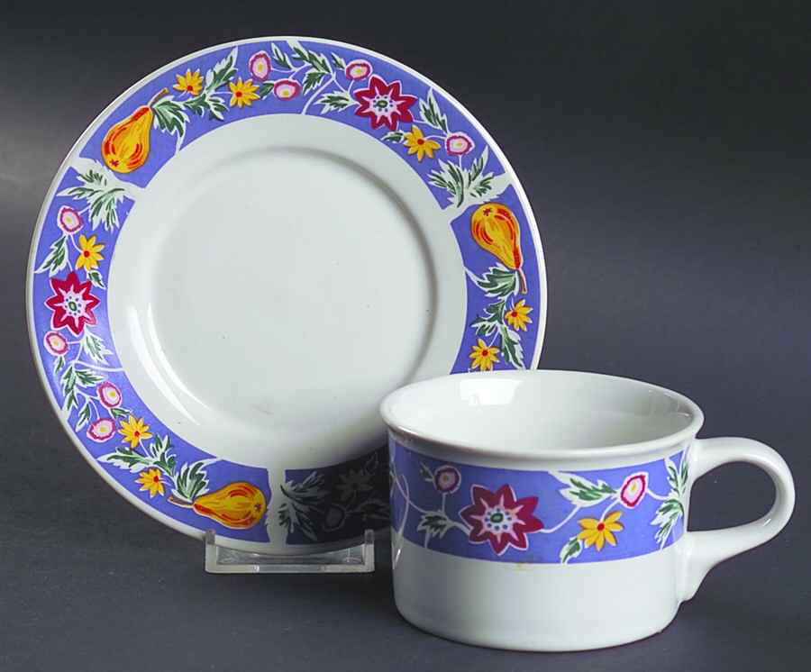 Chardonnay Flat Cup & Saucer Set by Gibson Designs-1