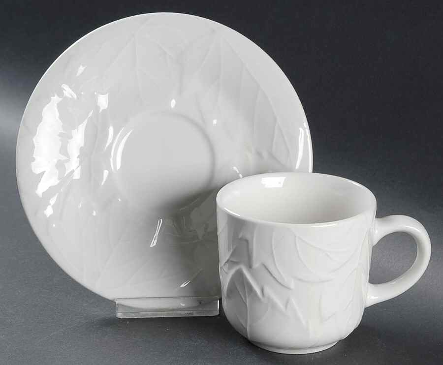 Leaf Flat Cup & Saucer Set by Gibson Designs-1
