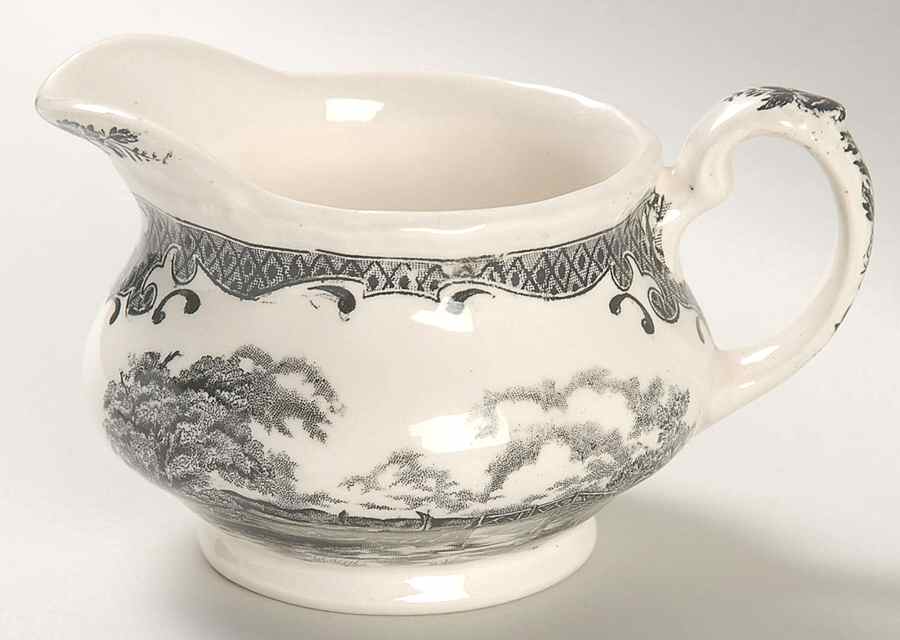 Scenes After Constable Black (Center & Rim Design) Creamer by Grindley-1